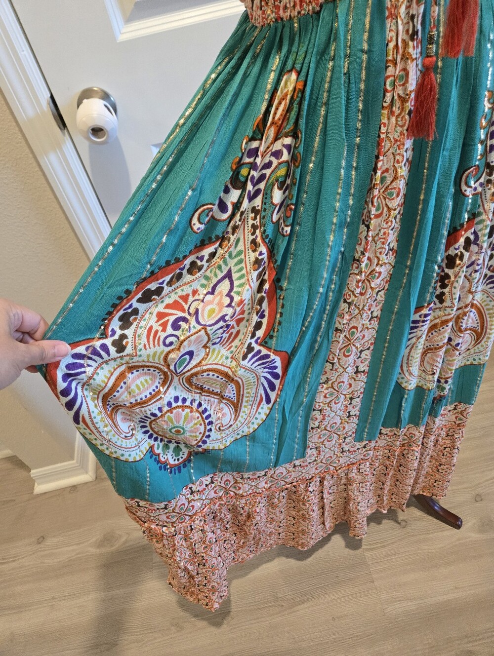 Me 2 Magic NWT Bohemian Dress With Colorblock Print, Size Large - Picture 6 of 11